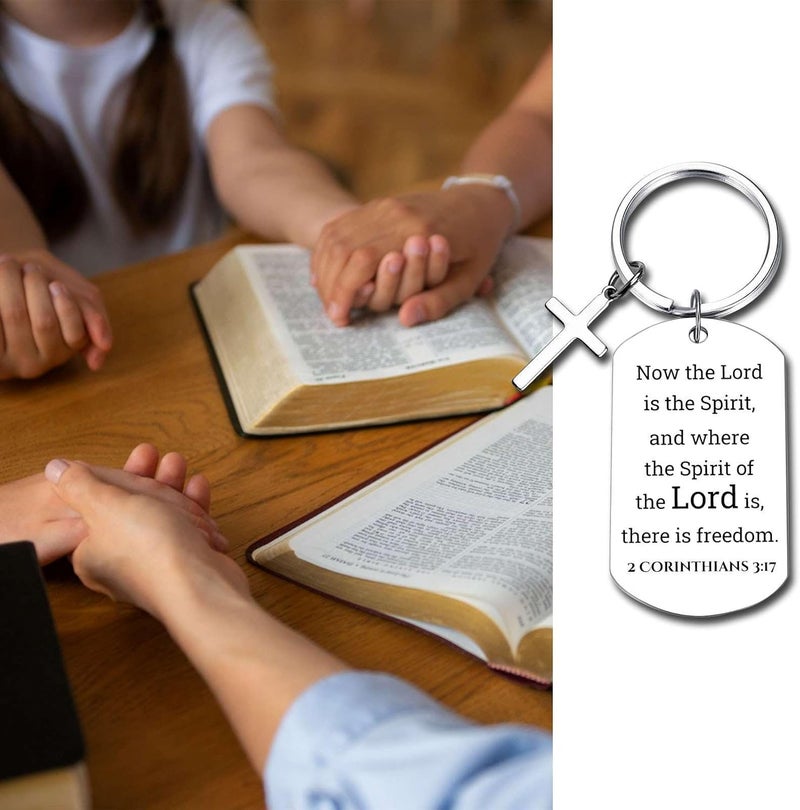 GiftYou Inspirational Scripture Metal Key Chains with Cross Pendant - Bible Verse Keychain Religious Gift for Christian - Image 4